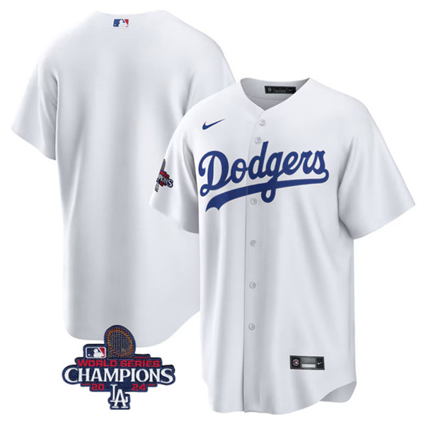 Los Angeles Dodgers Blank White 2024 World Series Champions Home Stitched Jersey